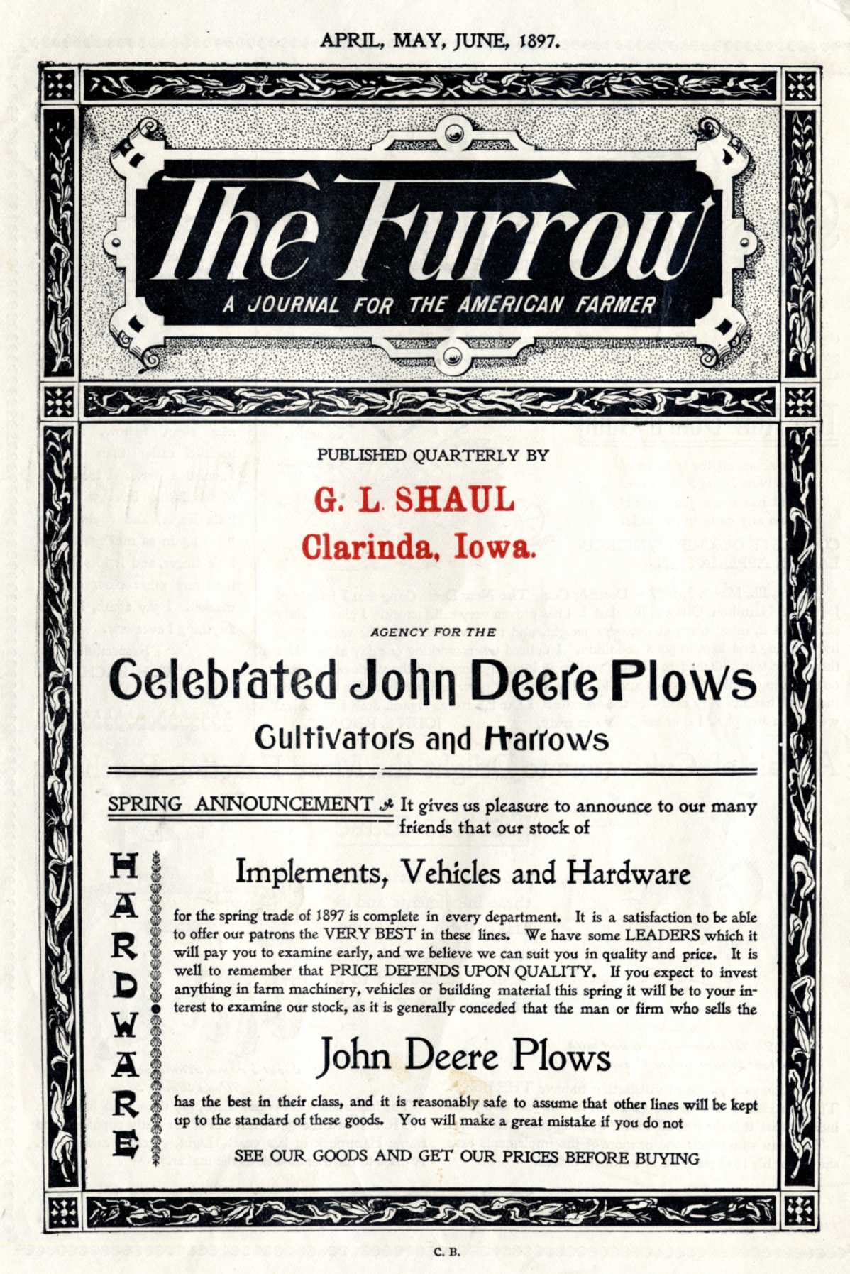 Content marketing early example: The Furrow