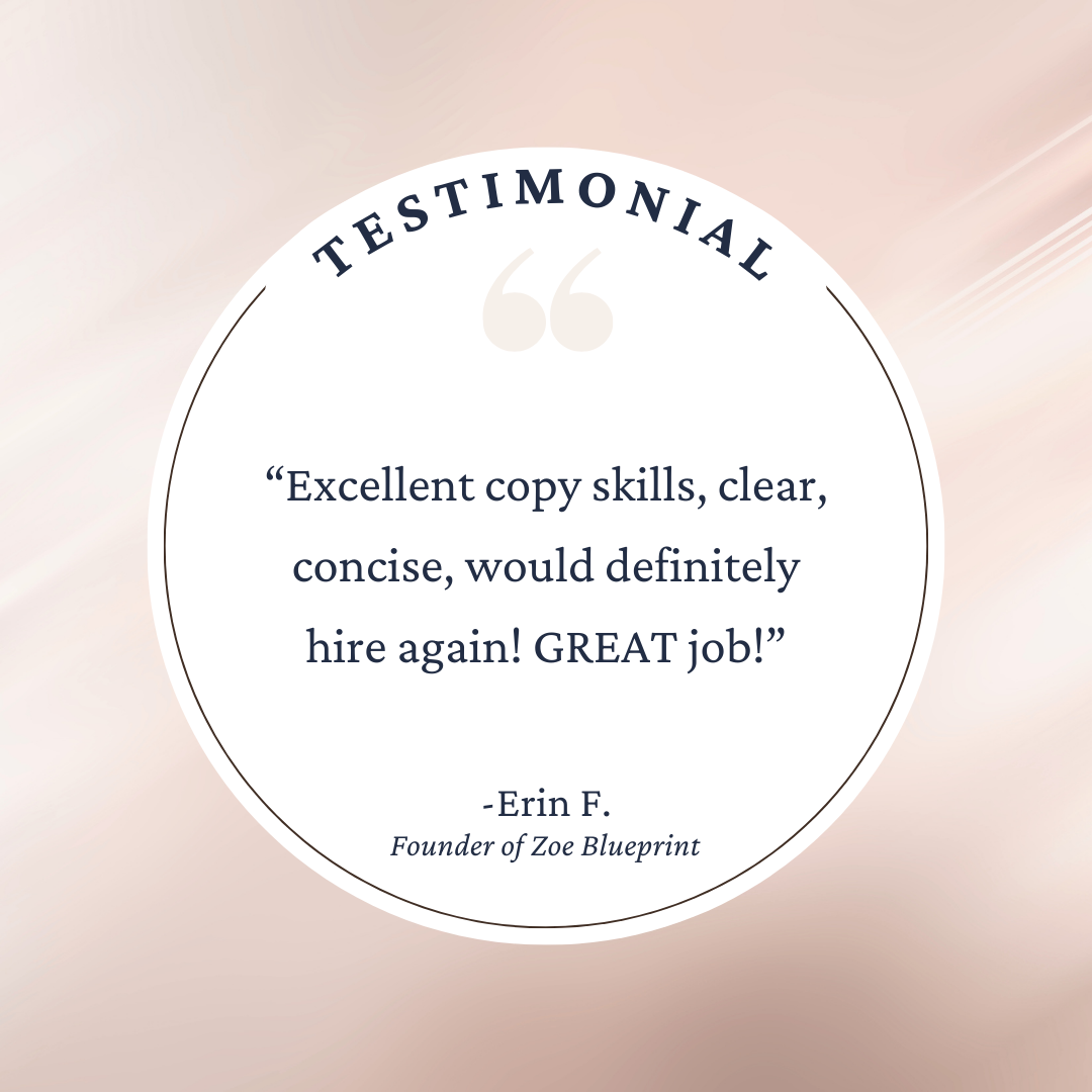 Erin Testimonial About Shelby, Freelance Beauty Copywriter Erin Testimonial About Shelby, Freelance Beauty Copywriter